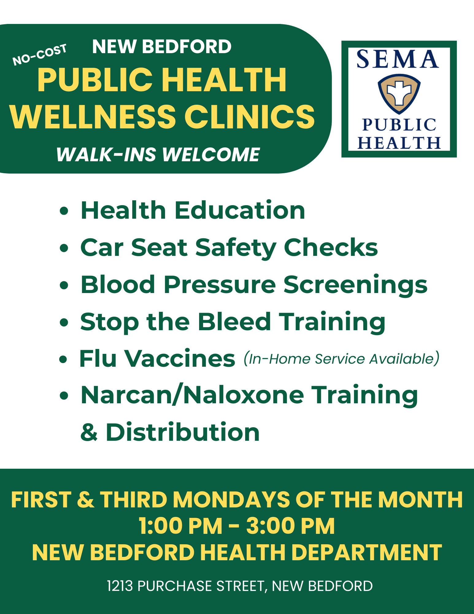 New Bedford Wellness Clinic (Flyer Size)