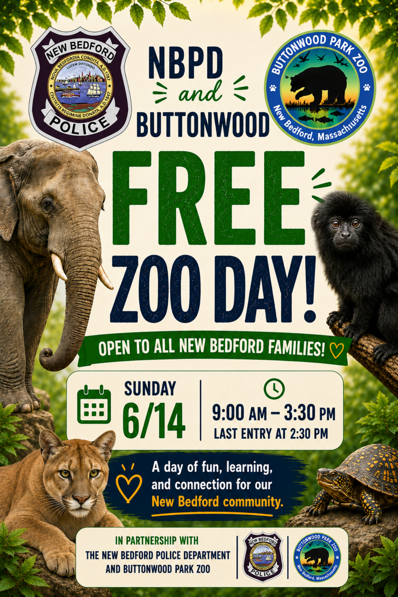 NBPD Free Zoo Day 2026 NBPD Free Zoo Day 2026