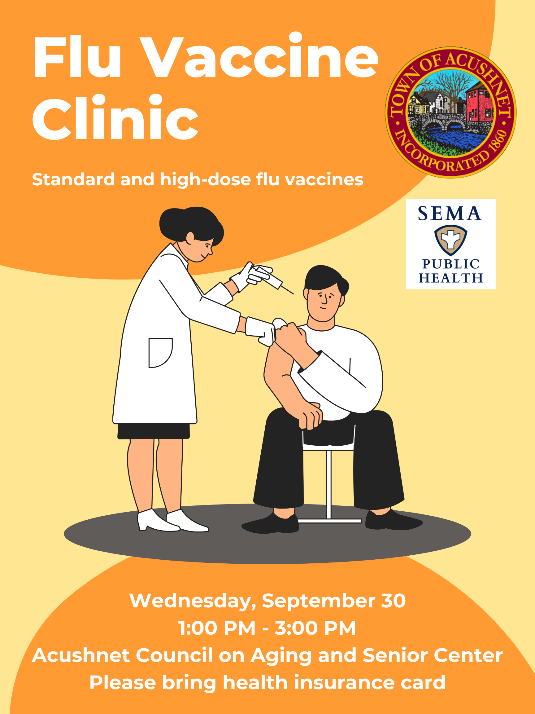 Orange Yellow Creative Get A Flu Vaccine Poster Orange Yellow Creative Get A Flu Vaccine Poster